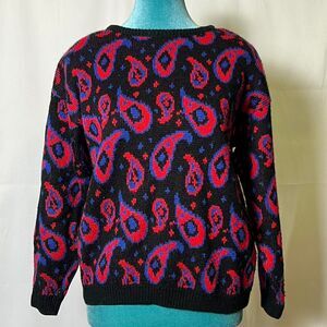 Amazing vintage Sacha‎ 80s paisley statement sweater
